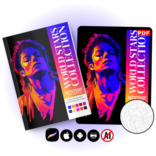 World Stars Mystery Color By Number Book (Digital Download)