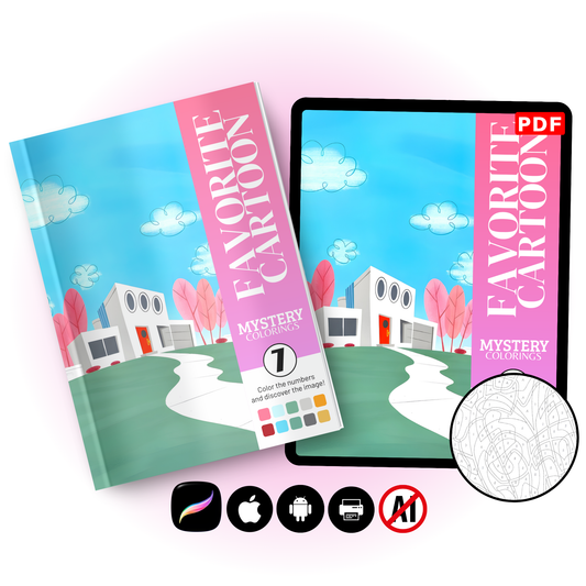 Favorite Cartoon Mystery Color By Number Book Vol. 7 (Digital Download)
