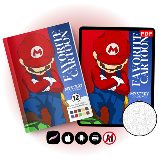 Favorite Cartoon Mystery Color By Number Book Vol. 12 (Digital Download)