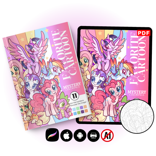 Favorite Cartoon Mystery Color By Number Book Vol. 11 (Digital Download)