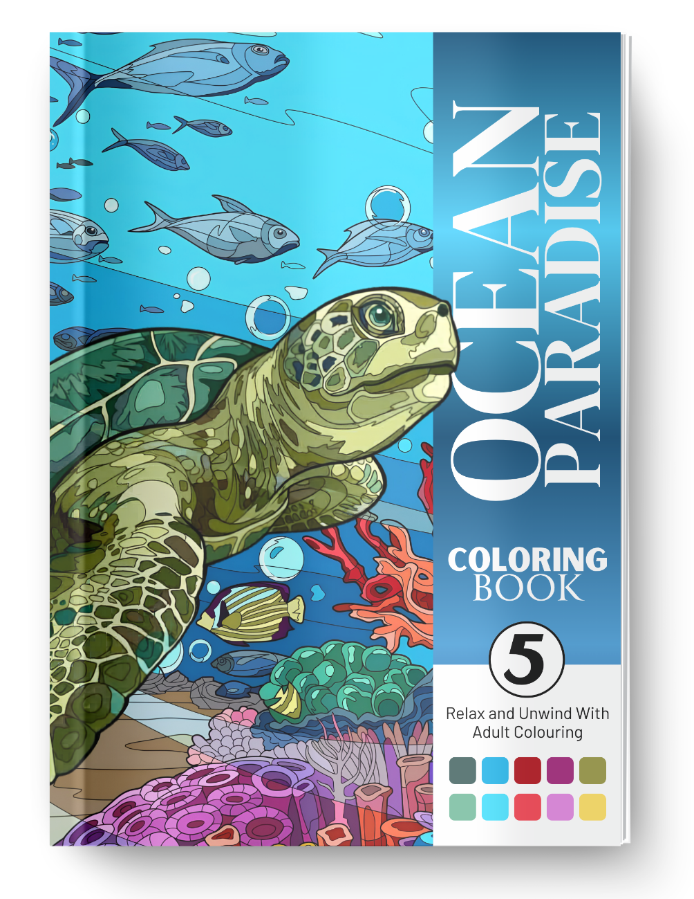 Ocean Paradise Coloring Book Vol. 5 Digital Download PDF | 39 Pages Sea Life Adult Coloring Book