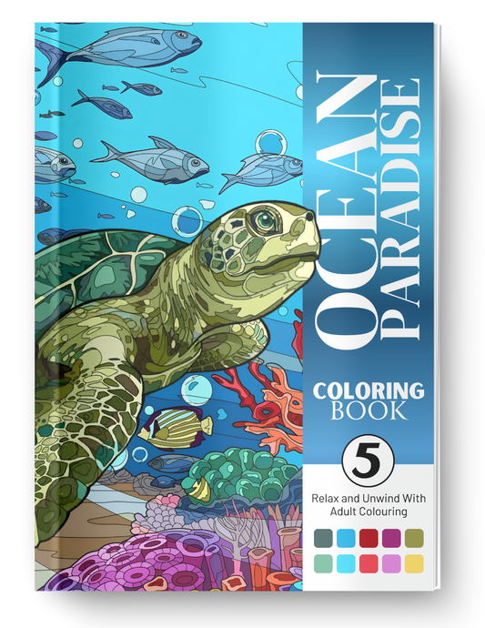 Ocean Paradise Coloring Book Vol. 5 Digital Download PDF | 39 Pages Sea Life Adult Coloring Book