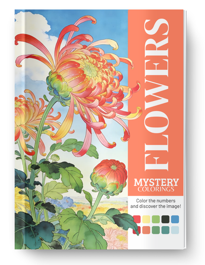 Flowers Mystery Coloring Book (Digital Download) | Floral Color by Number PDF for iPad & Print