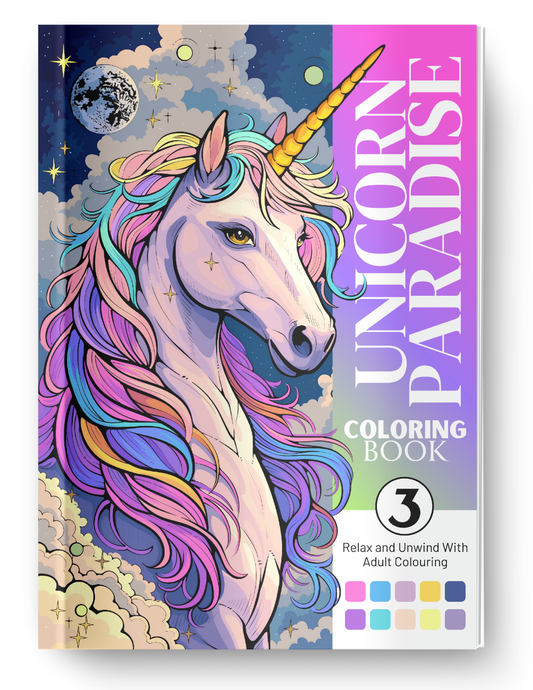 Unicorn Paradise Coloring Book Vol. 3 Digital Download PDF | 39 Pages Fantasy Adult Coloring Book