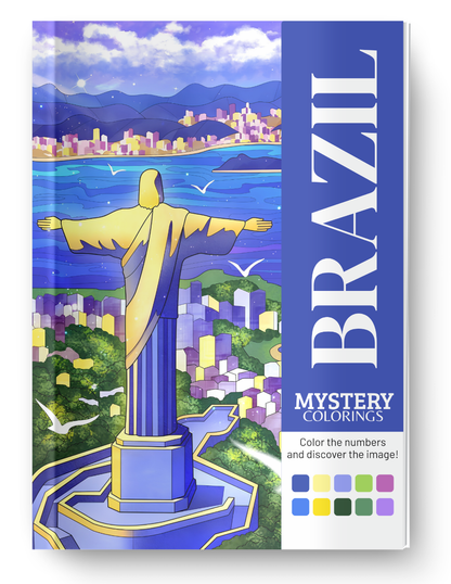 Brazil Mystery Coloring (Digital Download) – Color by Numbers | Printable & Tablet