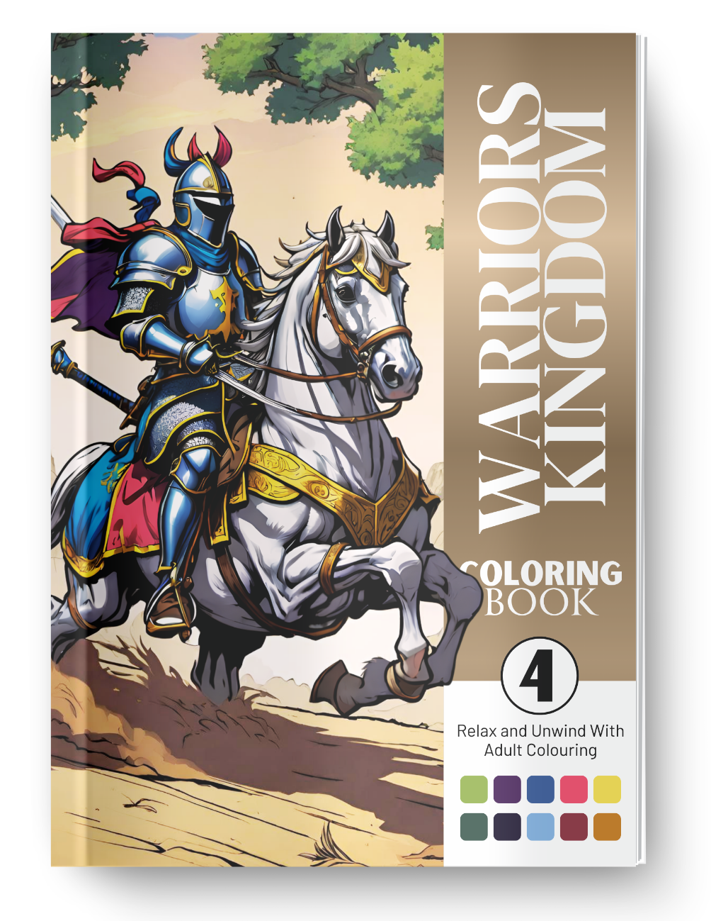 Warriors Kingdom Coloring Book Vol. 4 Digital Download PDF | 39 Pages Medieval Fantasy Adult Coloring Book