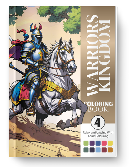 Warriors Kingdom Coloring Book Vol. 4 Digital Download PDF | 39 Pages Medieval Fantasy Adult Coloring Book