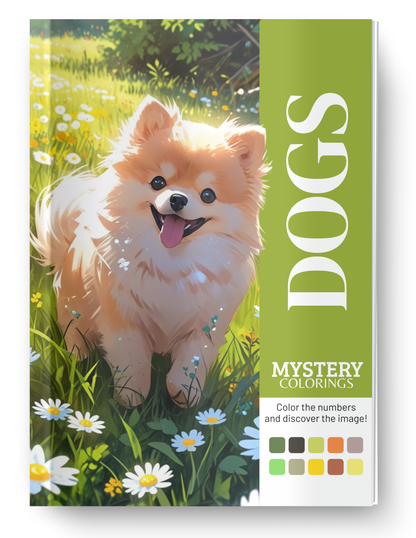 Dogs Mystery Coloring Book (Digital Download) | Cozy Color by Number PDF for iPad & Print