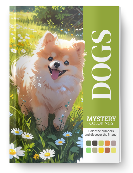 Dogs Mystery Coloring Book (Digital Download) | Cozy Color by Number PDF for iPad & Print
