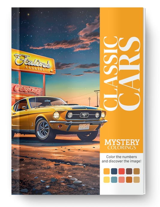 Classic Cars Mystery Coloring Book (Digital Download)