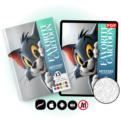 Favorite Cartoon Mystery Color By Number Book Vol. 13 (Digital Download)