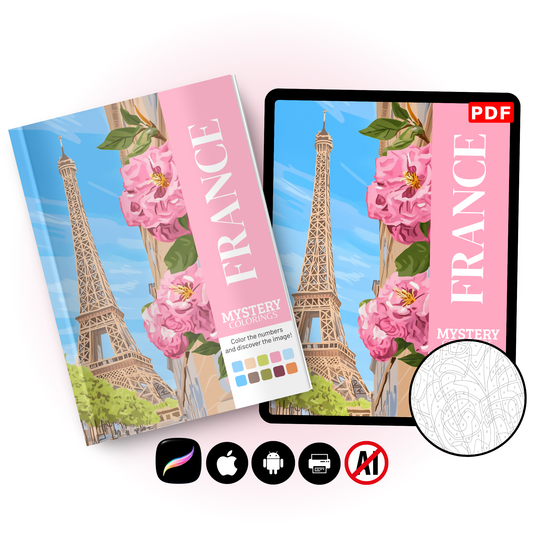 France Mystery Coloring (Digital Download) – Color by Numbers | Printable & Tablet