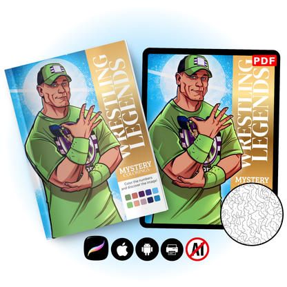 Wrestling Legends Mystery Coloring Book | Color by Number