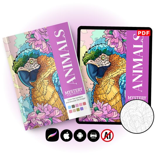 Animals Mystery Coloring (Digital Download) – Color by Numbers | Printable & Tablet