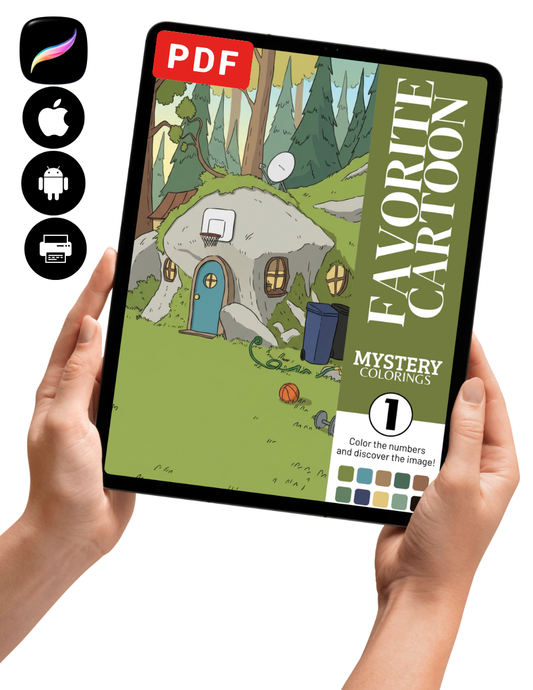 Favorite Cartoon Mystery Coloring Book (Digital Download)