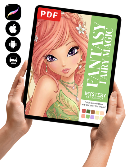 Fantasy Fairy Mystery Coloring (Digital Download) – Color by Numbers | Printable & Tablet