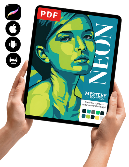 Neon Mystery Coloring Book (Digital Download)