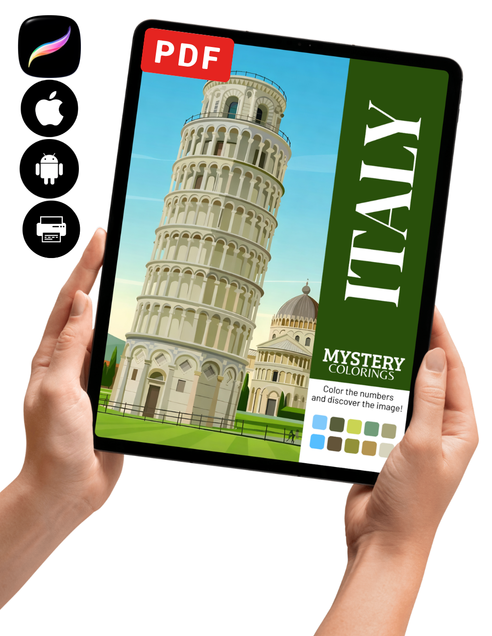 Italy Mystery Coloring (Digital Download) – Color by Numbers | Printable & Tablet