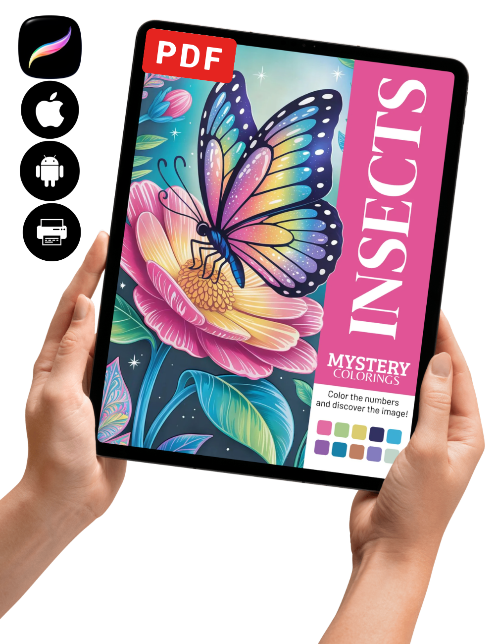 Insects Mystery Coloring Book (Digital Download)