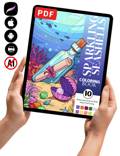 Sparkling Seashells Coloring Book Vol. 10 (Digital Download)