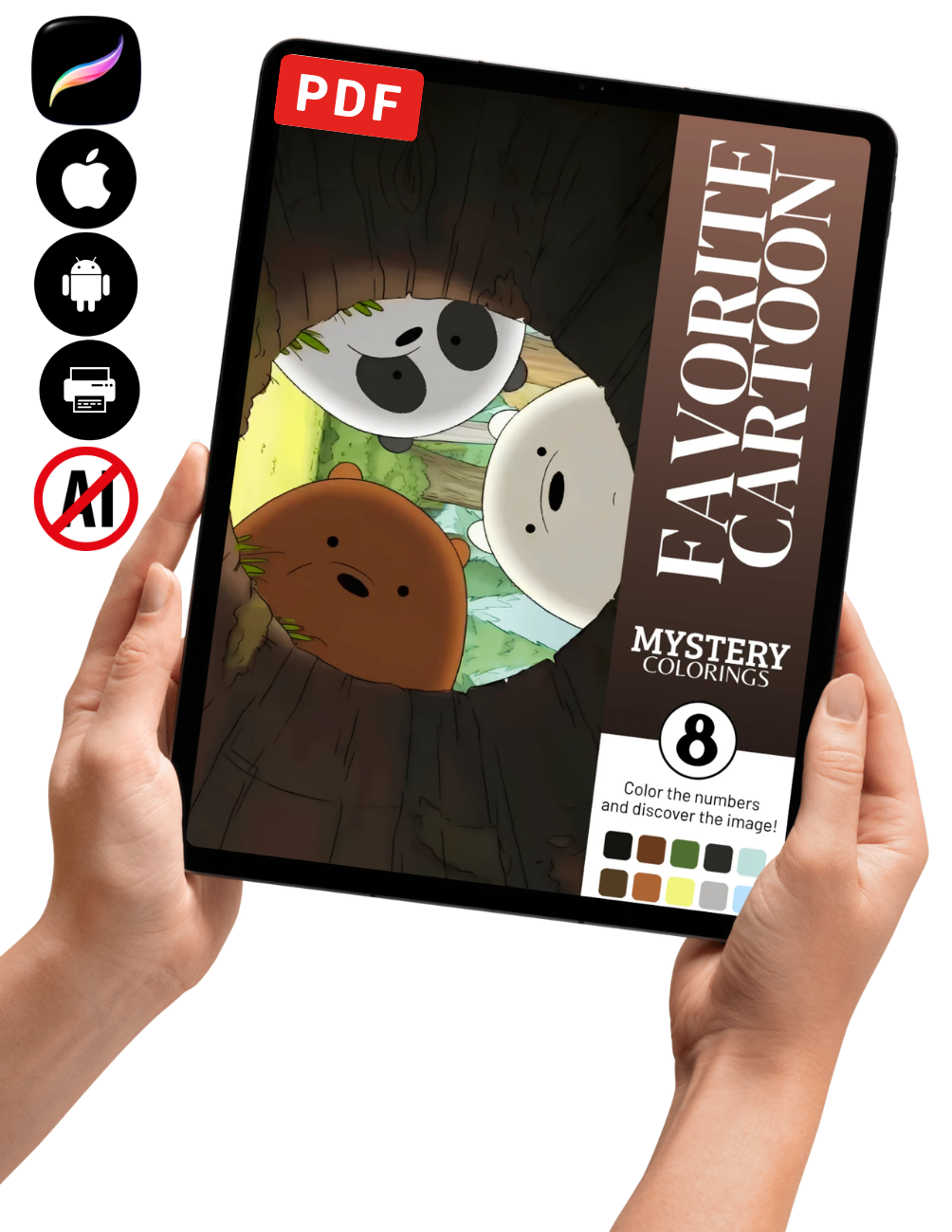 Favorite Cartoon Mystery Color By Number Book Vol. 8 (Digital Download)