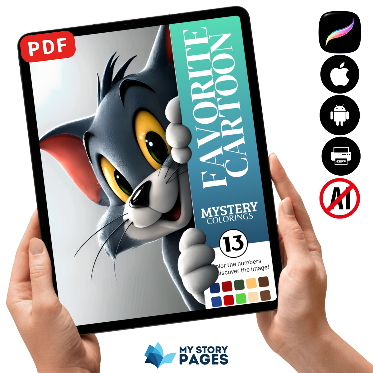 Favorite Cartoon Mystery Color By Number Book Vol. 13 (Digital Download)