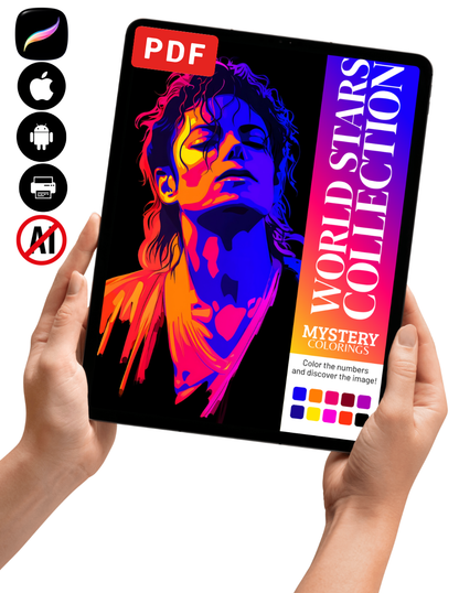 World Stars Mystery Color By Number Book (Digital Download)