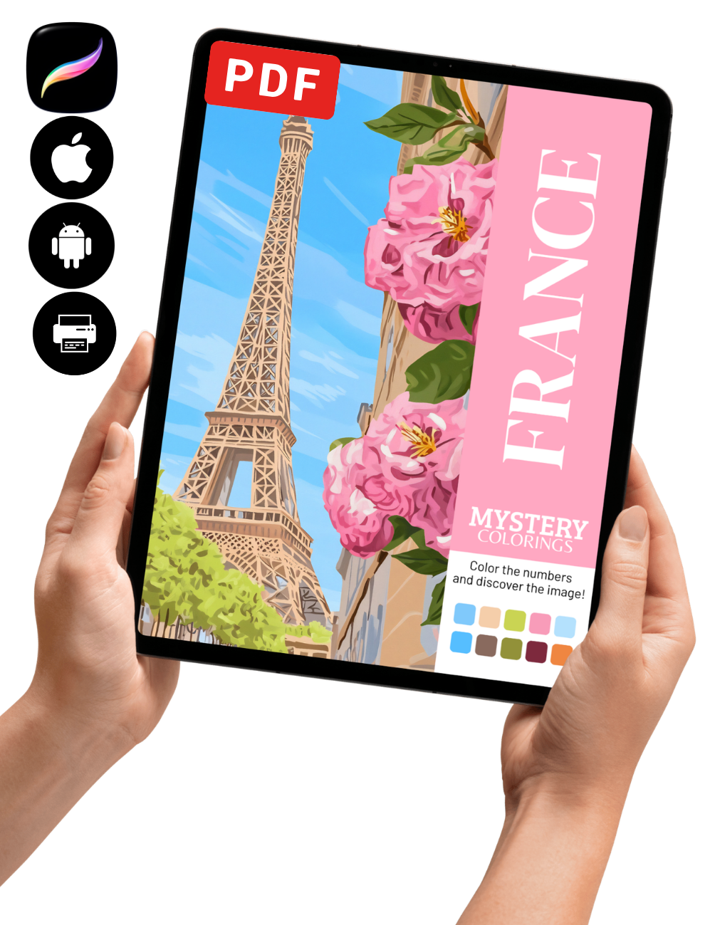 France Mystery Coloring (Digital Download) – Color by Numbers | Printable & Tablet