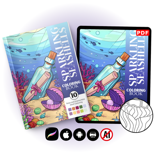Sparkling Seashells Coloring Book Vol. 10 (Digital Download)