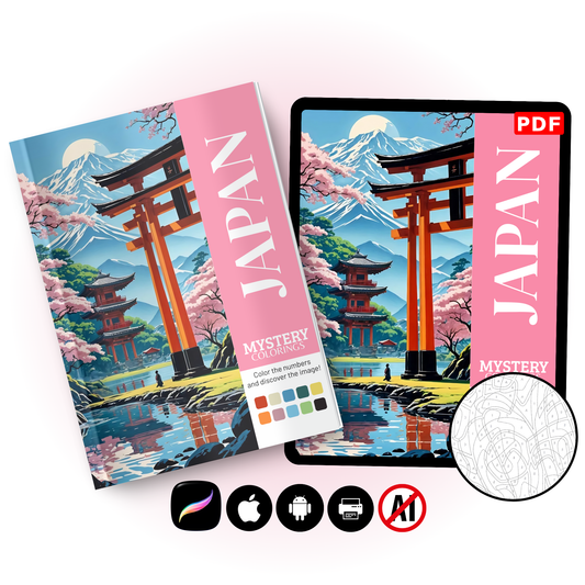 Japan Mystery Coloring Book (Digital Download)
