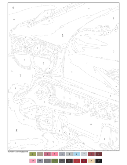 Classic Cars Mystery Coloring Book (Digital Download)