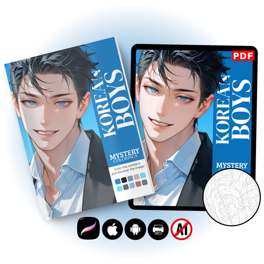 Korean Boys Mystery Coloring Book (Digital Download)
