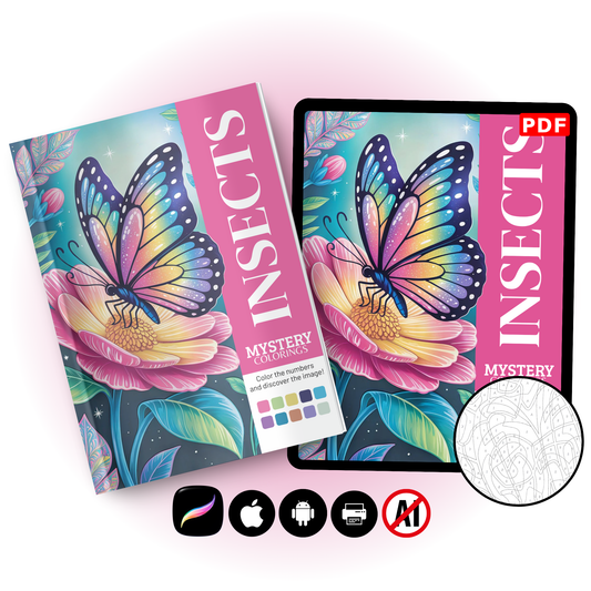 Insects Mystery Coloring Book (Digital Download)