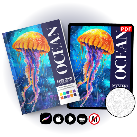 Ocean Mystery Coloring Book (Digital PDF)