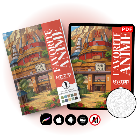 Favorite Anime Mystery Coloring Book (Digital Download)