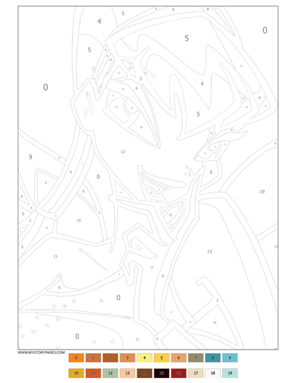 Glowing Girls Mystery Coloring Book (Digital Download) | Cute Anime Girls Color by Number PDF for iPad & Printing