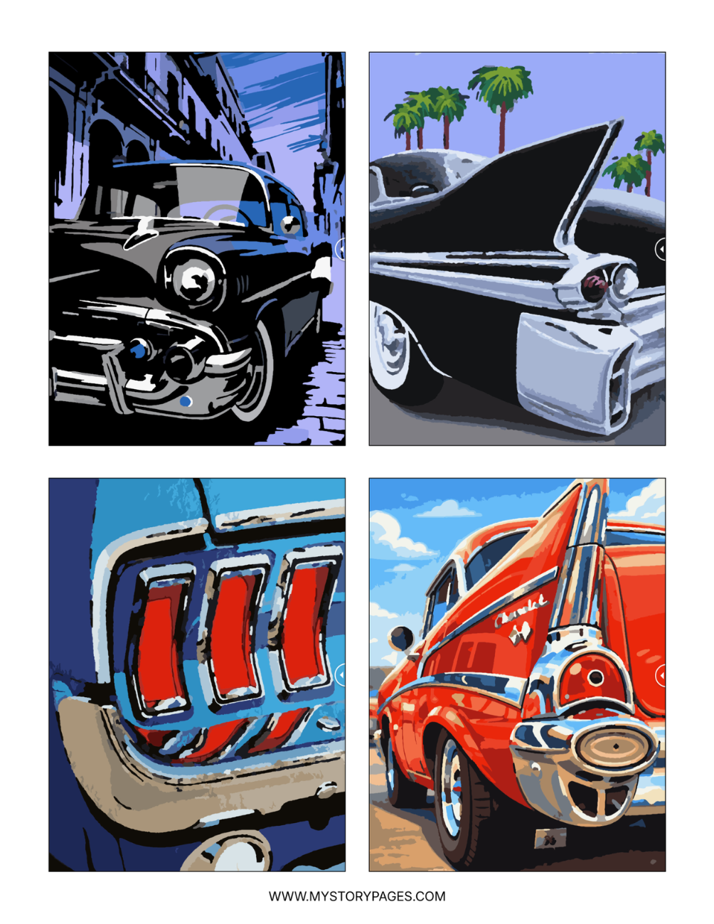 Classic Cars Mystery Coloring Book (Digital Download)