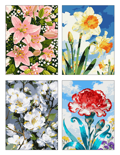 Flowers Mystery Coloring Book (Digital Download) | Floral Color by Number PDF for iPad & Print