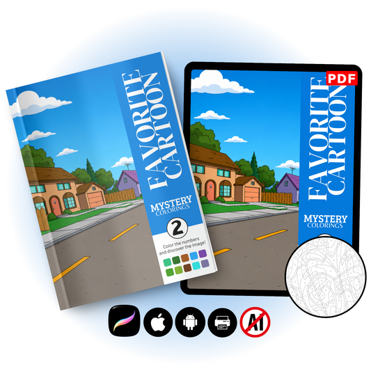 Favorite Cartoon Mystery Coloring Book Vol. 2 (Digital Download)