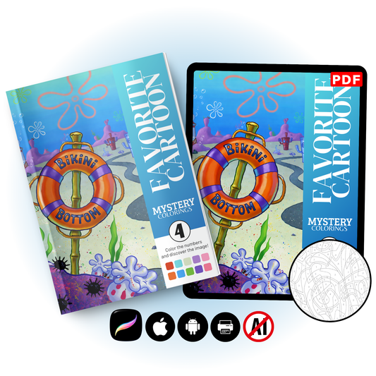Favorite Cartoon Mystery Coloring Book Vol. 4 (Digital Download)
