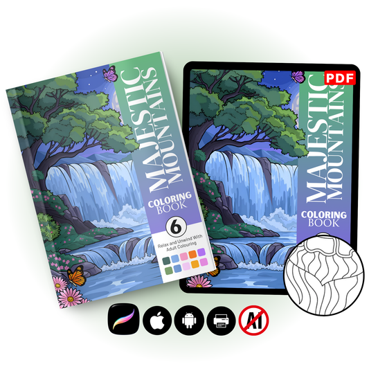 Majestic Mountains Coloring Book Vol. 6 (Digital Download)