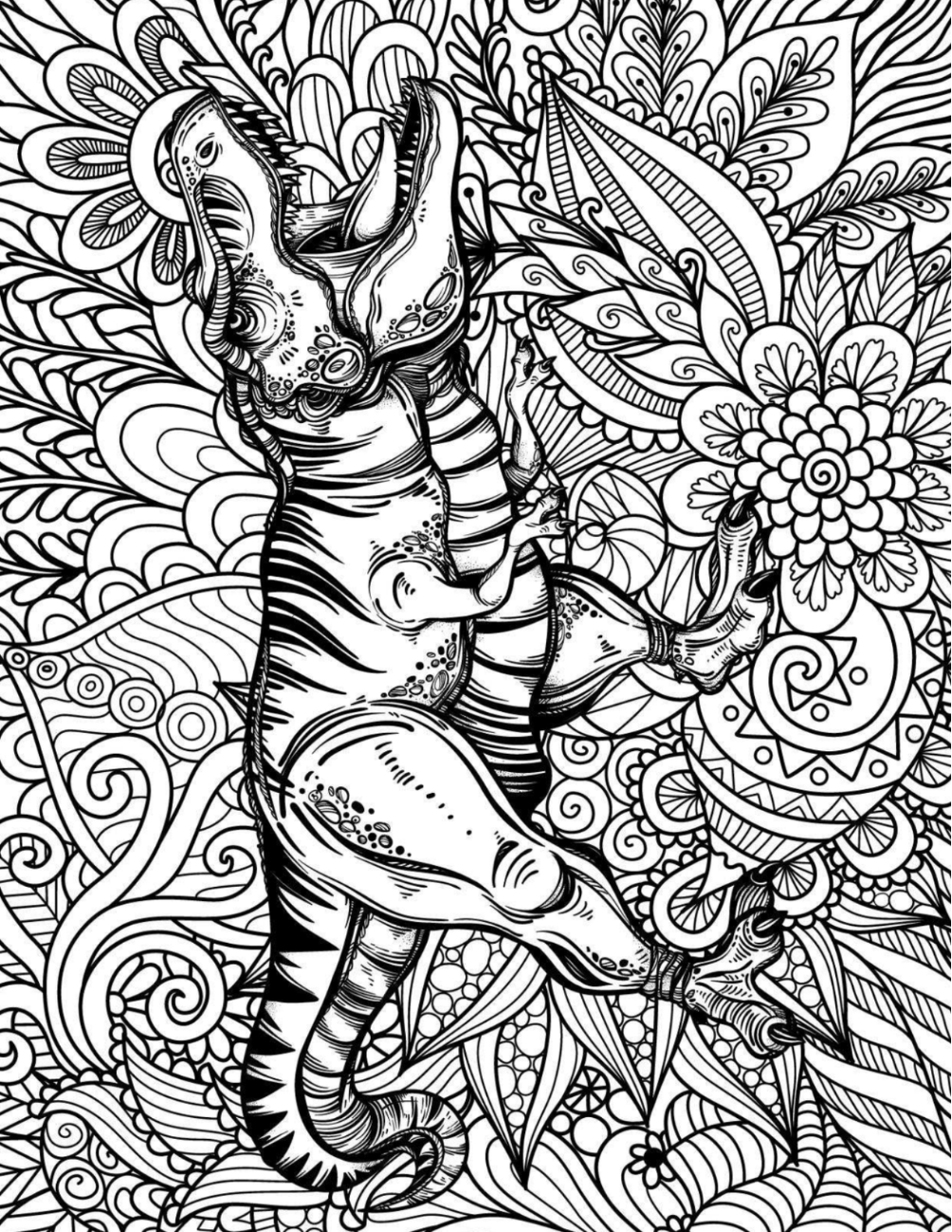 Jurassic Worlds Coloring Book Vol. 2 Digital Download PDF | 39 Pages Adult Dinosaur Coloring Book