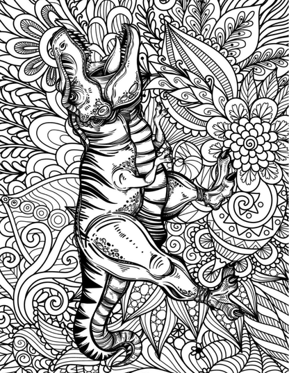 Jurassic Worlds Coloring Book Vol. 2 Digital Download PDF | 39 Pages Adult Dinosaur Coloring Book