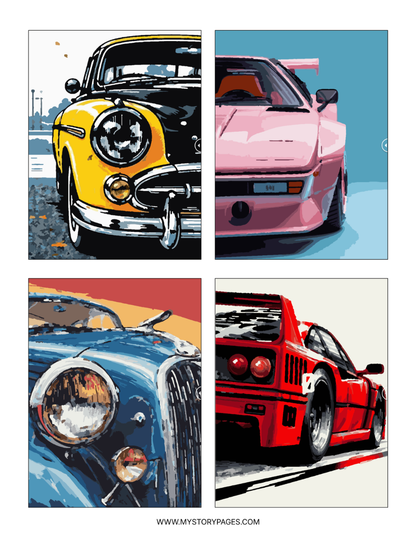 Classic Cars Mystery Coloring Book (Digital Download)