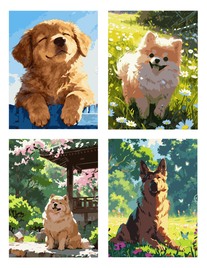 Dogs Mystery Coloring Book (Digital Download) | Cozy Color by Number PDF for iPad & Print