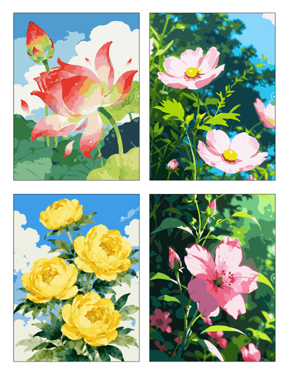 Flowers Mystery Coloring Book (Digital Download) | Floral Color by Number PDF for iPad & Print