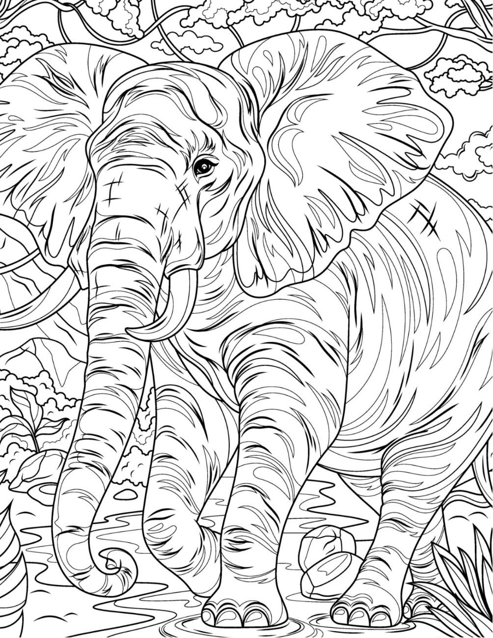 Magical Safari Coloring Book Vol. 1 Digital Download PDF | Adult Animal Coloring Pages