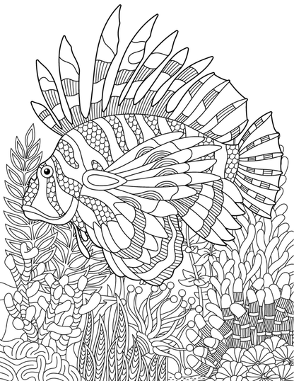 Ocean Paradise Coloring Book Vol. 5 Digital Download PDF | 39 Pages Sea Life Adult Coloring Book