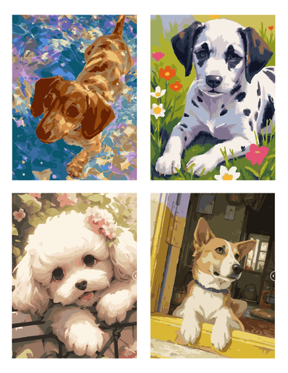 Dogs Mystery Coloring Book (Digital Download) | Cozy Color by Number PDF for iPad & Print