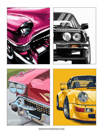 Classic Cars Mystery Coloring Book (Digital Download)